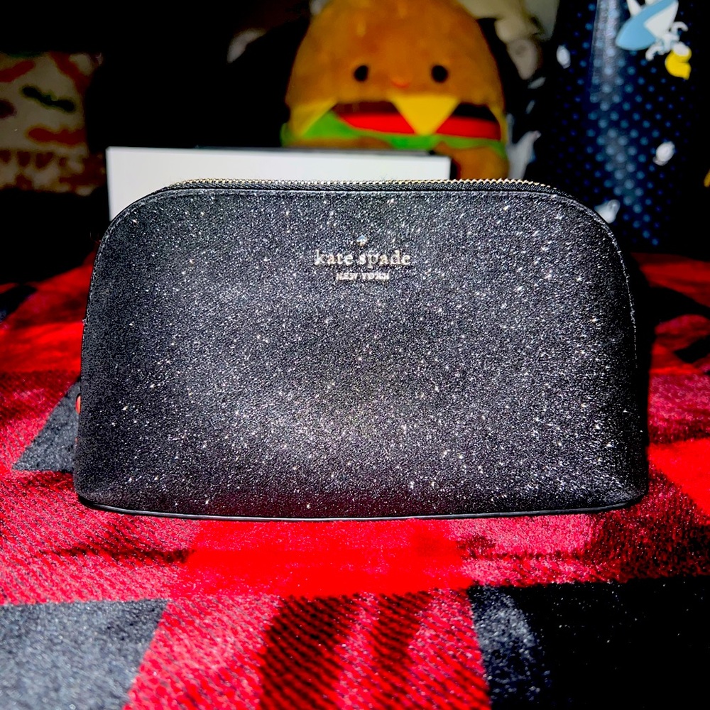 Kate spade black sparkle cosmetics case